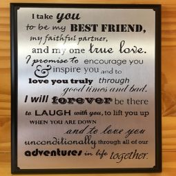 I Take You Plaque